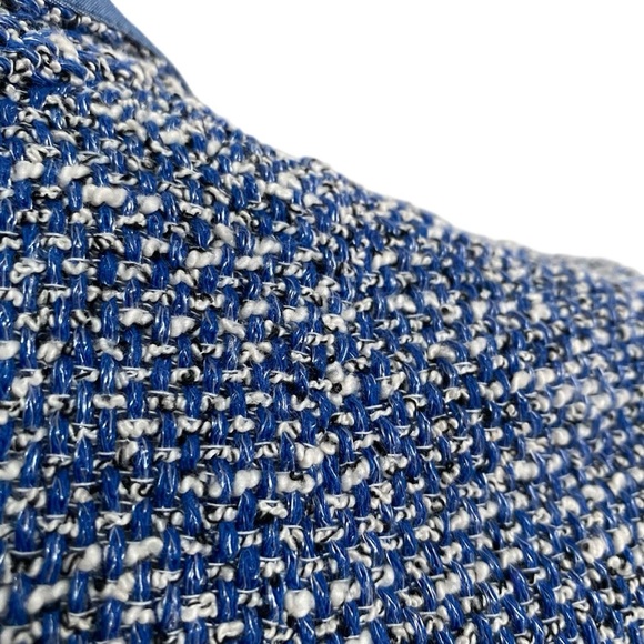 Talbots Blue White Tweed Open Front Blazer Jacket Small - Picture 13 of 16